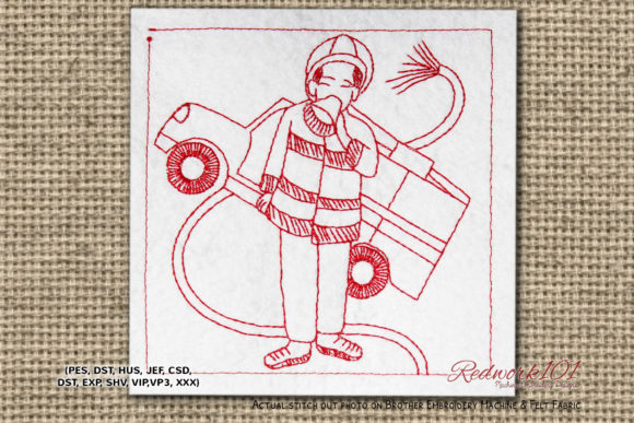 Review: Fire Fighter with Fire Truck Redwork