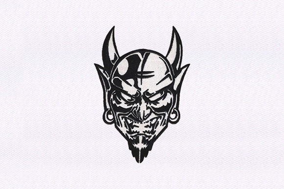 Reviewing Devil Mask Design for Halloween Embroidery