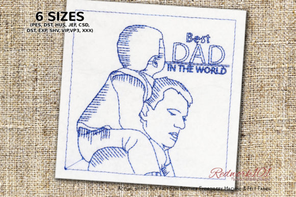 Reviewing the Best Dad in the World Redwork Design